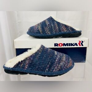 ROMIKA Woman’s LILLE 108 Jean & Lilac Fur Lined Indoor/Outdoor Slipper U…